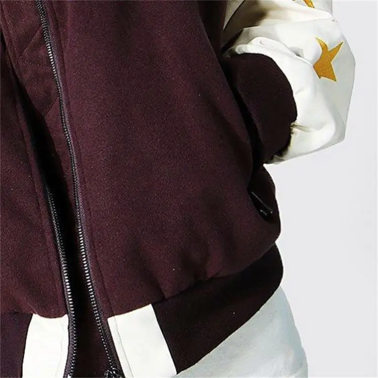 OEM custom winter vintage style color block boxy los angeles varsity bomber jacket for men