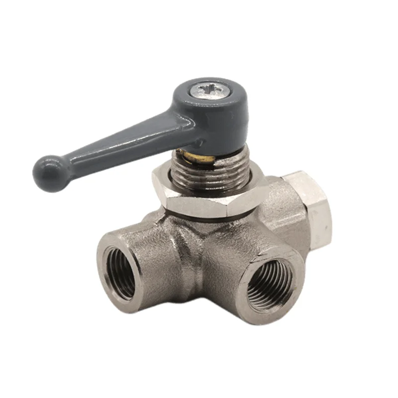 Single Stem 3-Way Panel Mounted L Port Ball Valve Female Manual Power for Water Application General Use
