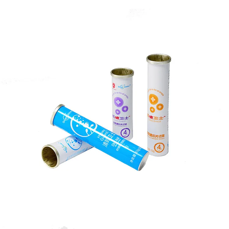 Custom Metal Food Grade Capsules Pill Vitamin C Tablet Child Proof Aluminum Effervescent Tube