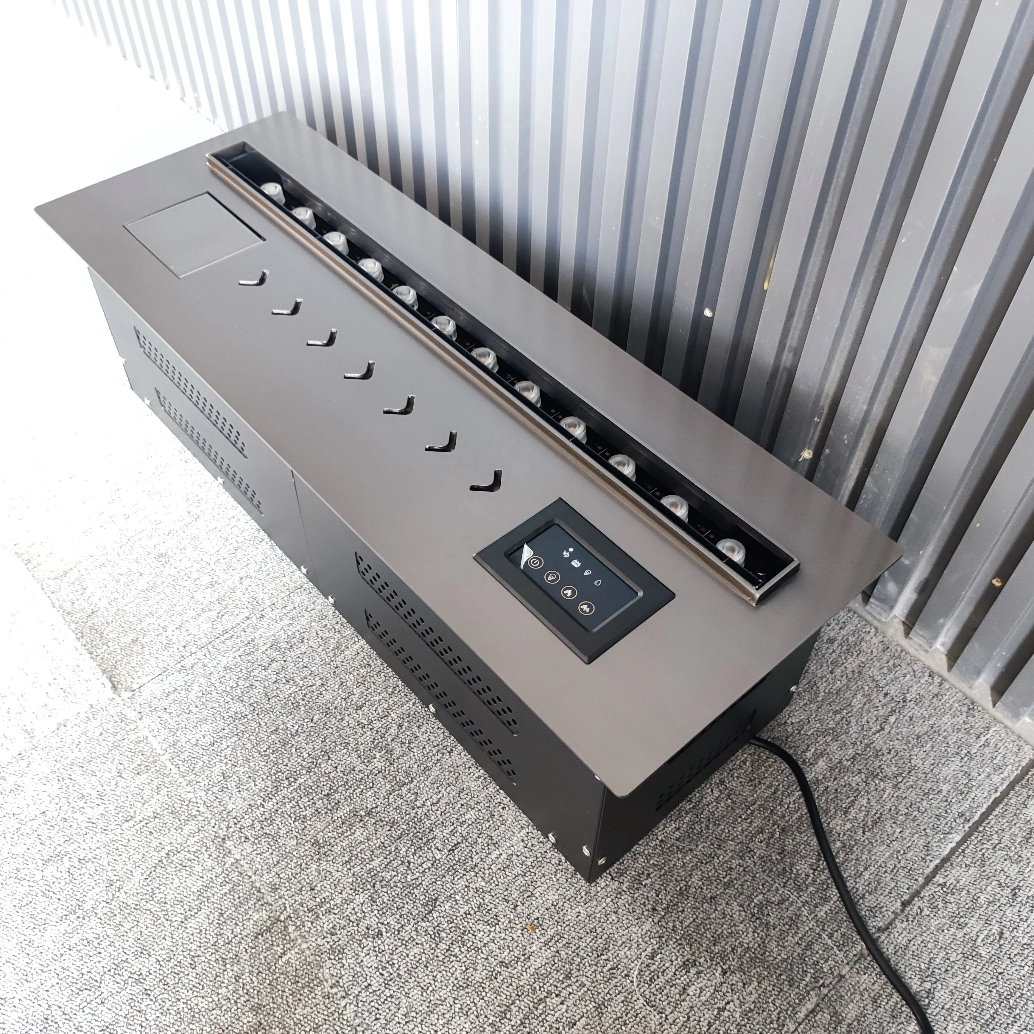 Frosted black fireplace Guangzhou factory fireplace can be operated by mobile phone app to change color flame fireplace