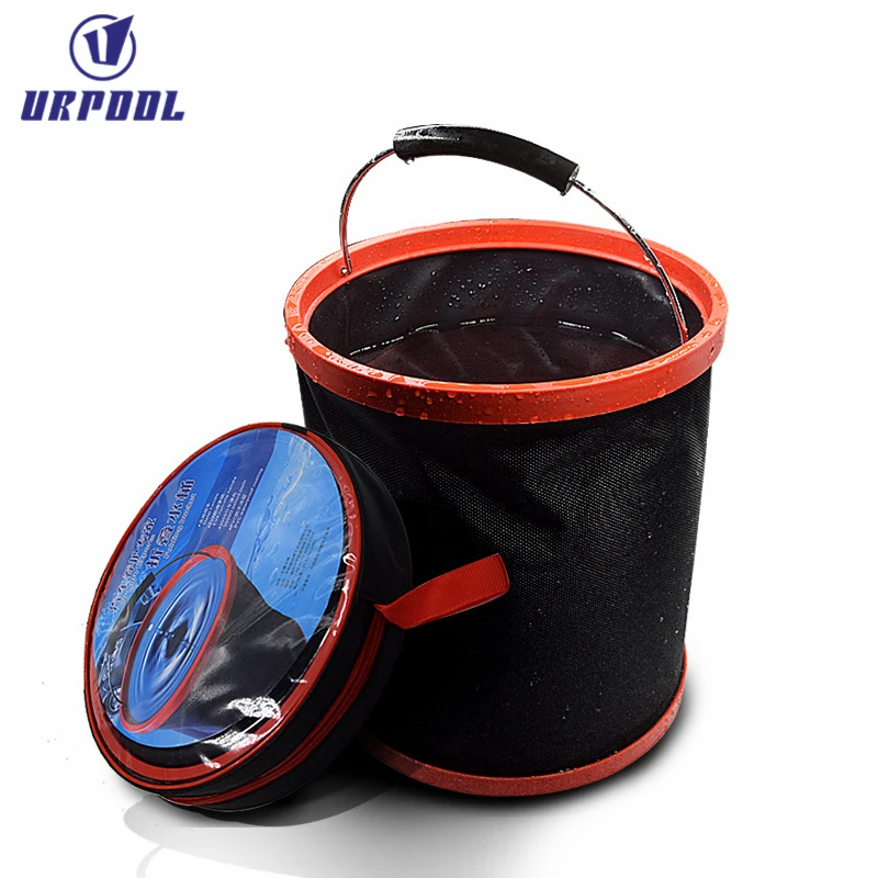 Collapsible Bucket Outdoor Camping Foldable Water Container Portable Folding Wash Pail for Beach, Travel, Oxford Camping Bucket