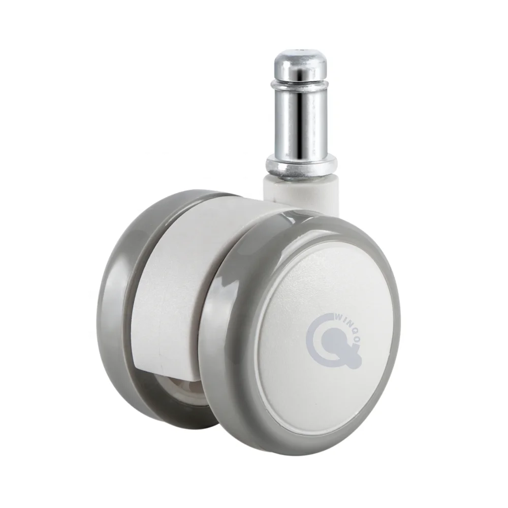 WINQO 50 mm Swivel Chair Roller Ruedas Para Muebles 2 Inch White Chair Casters with Ring Stem 11*22