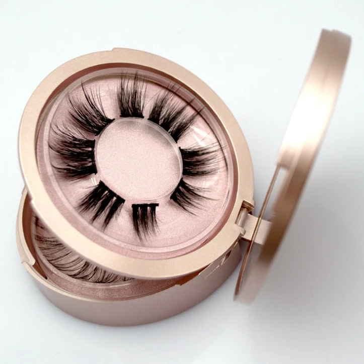 2 Layer Compact Powder Case Pink Empty False Eyelash Case 3 Layer Cosmetic Pink Plastic Empty Compact Powder Case