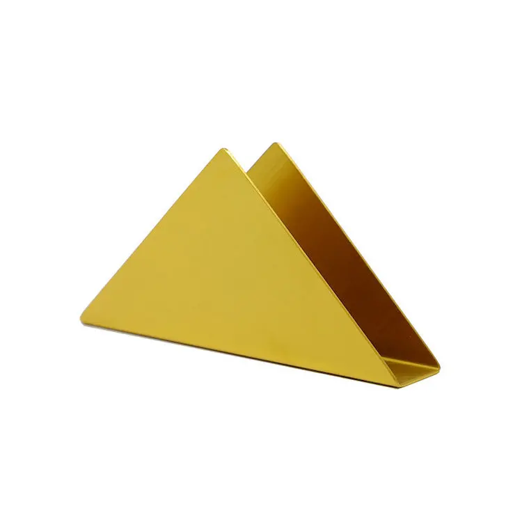 Gold Metal Napkin Holder Paper Towel Seat Clamp Metal Tissue Holder Stainless Steel Triangle Vertical Metal Napkin Holder