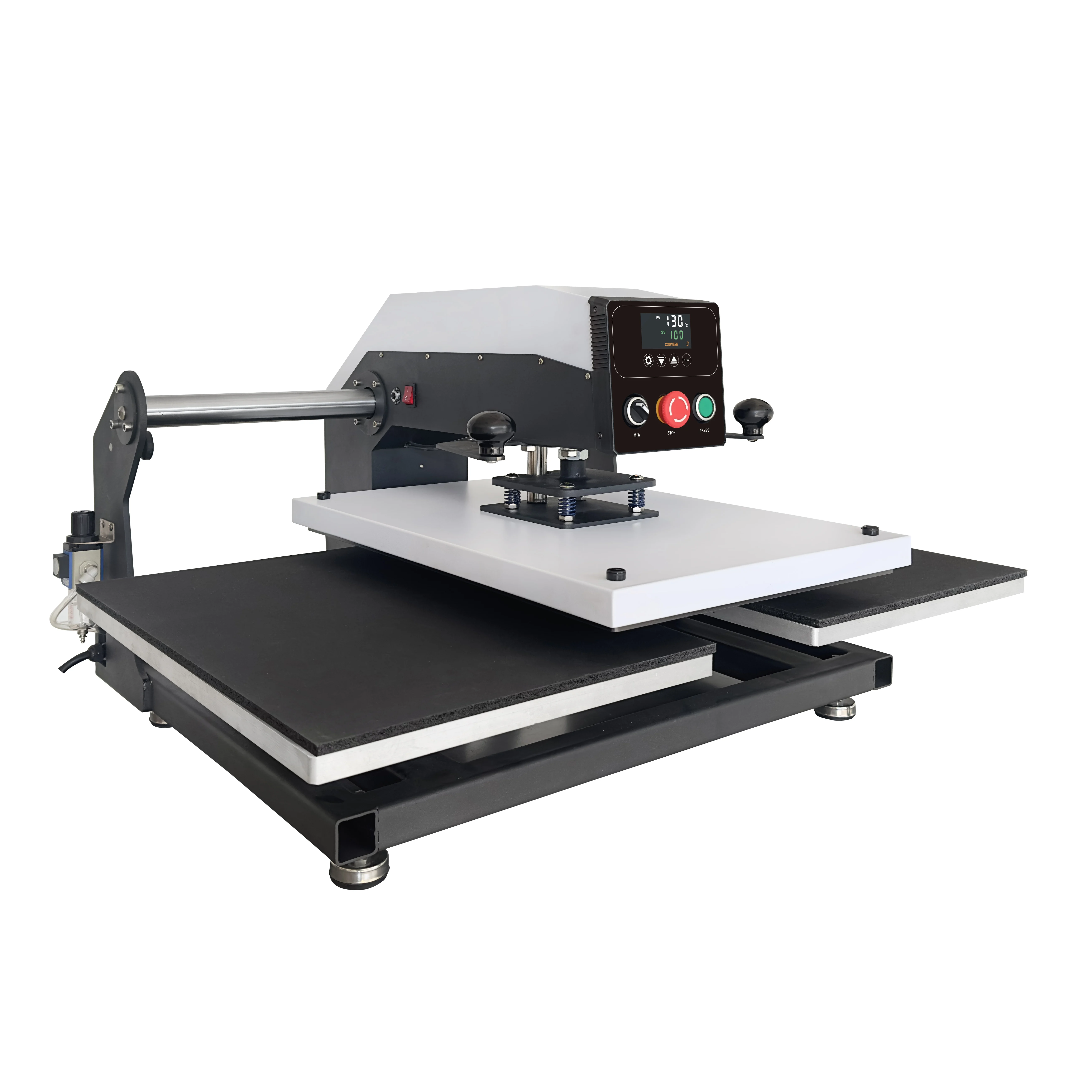 40*50 Double Station prensa de calor de vaso Pneumatic Semi-automatic Sublimation Heat Press Machine for t-shirt