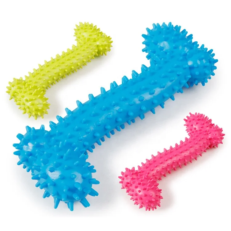 High Quality Bone Shape Bite Resistant Teeth Cleaning Rubber Chew Dog Pet Toy