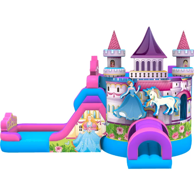 inflatable castle combo pink bounce house commercial jumping carnival games kids party rental equipment mini golf course bubble