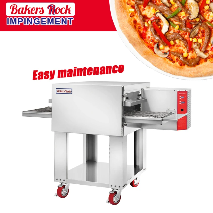 Commercial 20-Inch Gas LPG Conveyor Chain Pizza Oven Stainless Steel Freestanding Installation for Pizza Shops