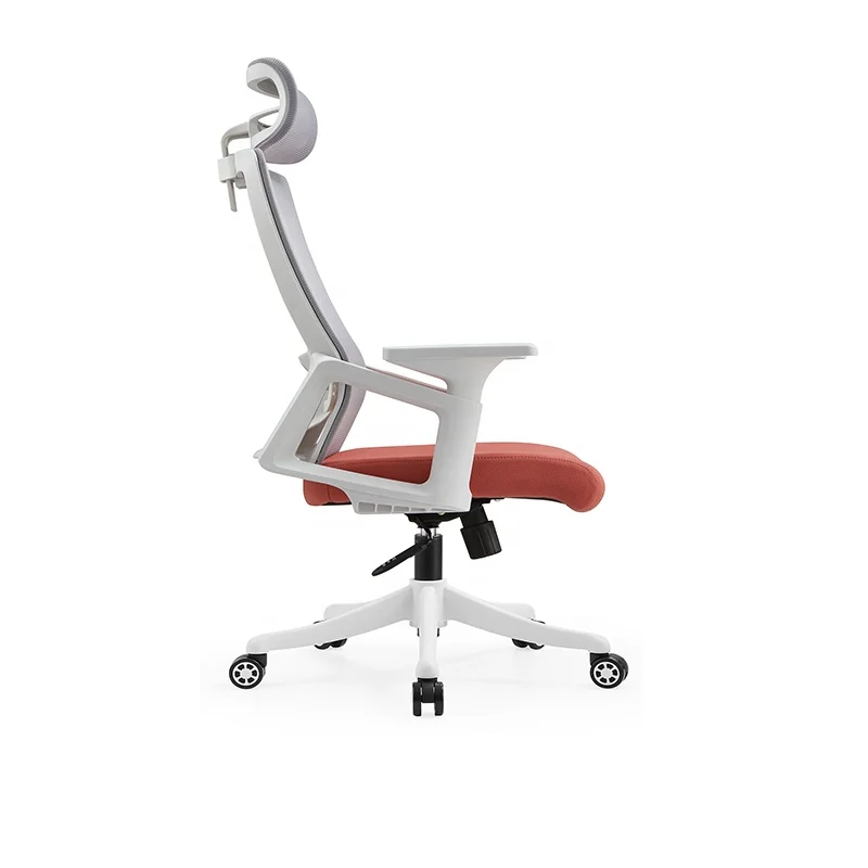 Gray Colour Fashion  Business Office Chair Headrest Adjustable Mesh General Manager Swivel Chair Not leather