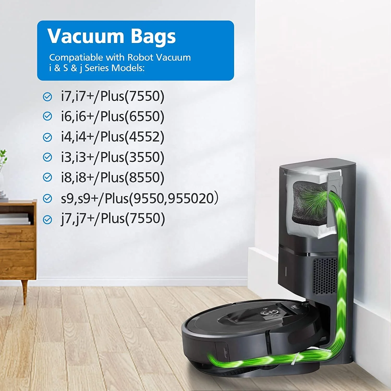 Clean Base Automatic Dirt Disposal Bags for IRobot Roomba i7 i7+ i7 Plus (7550) E5 E6 s9+ (9550) I & S Series
