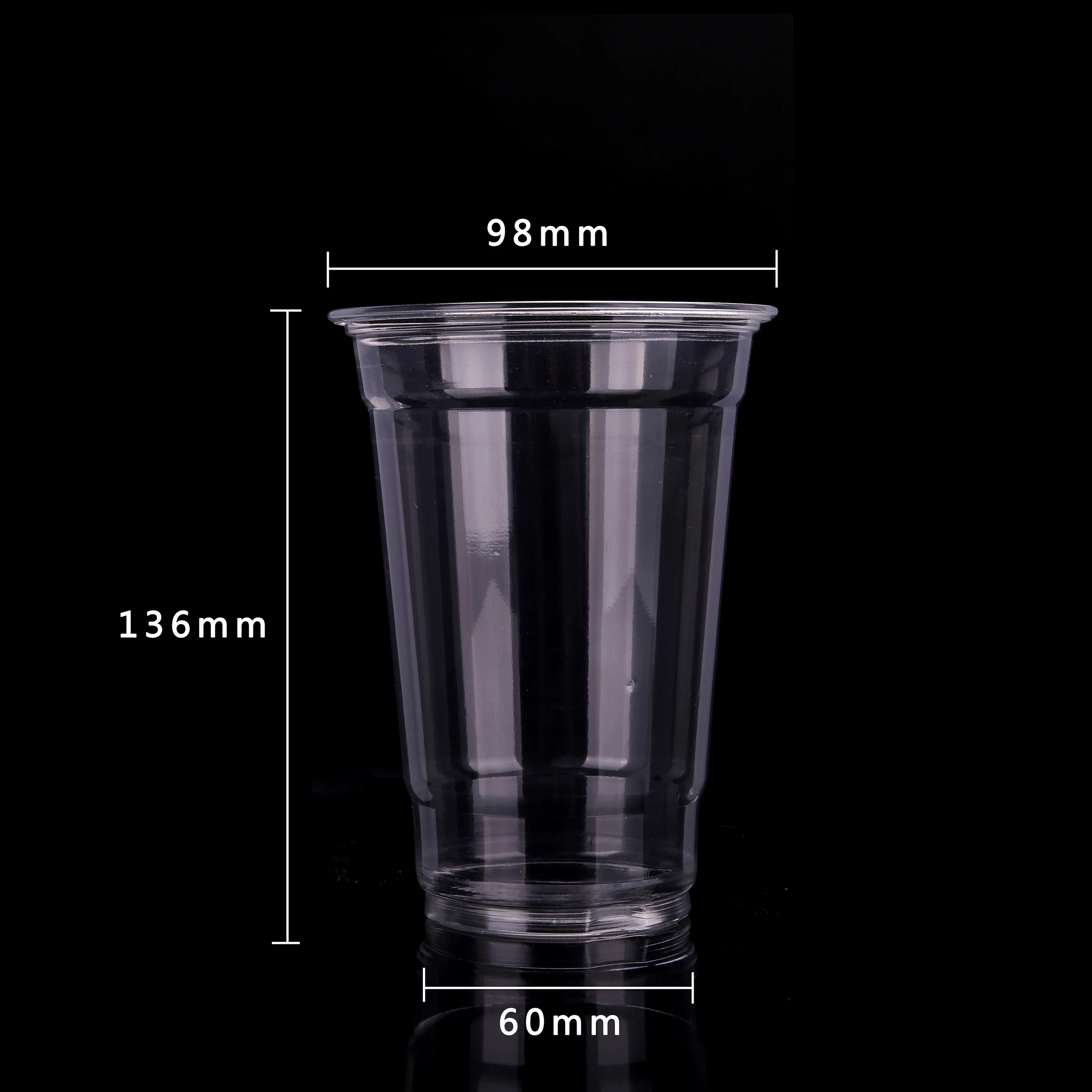 Custom Printed BPA Free PET Clear Disposable 9 10 12 16 20 24 32 oz Coffee Smoothie Beverage Plastic Cups with Lids