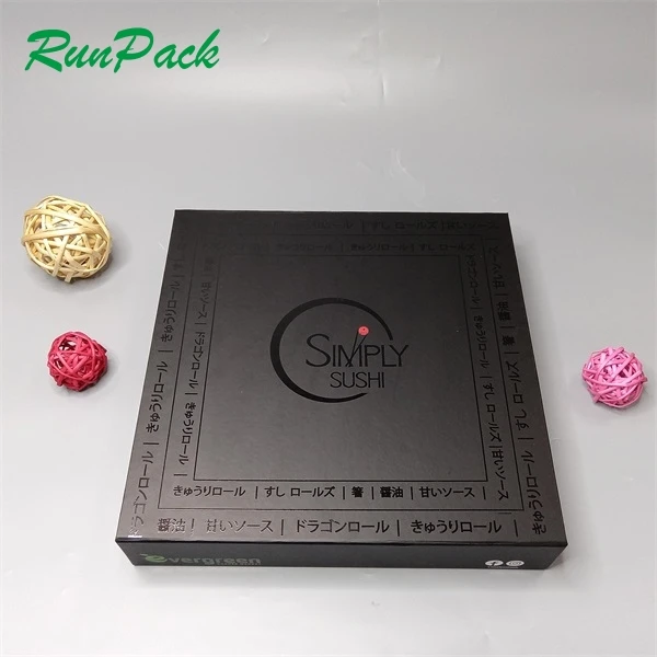 Japanese Sushi packaging lunch box take out Sushi togo take away box black white gift packaging box