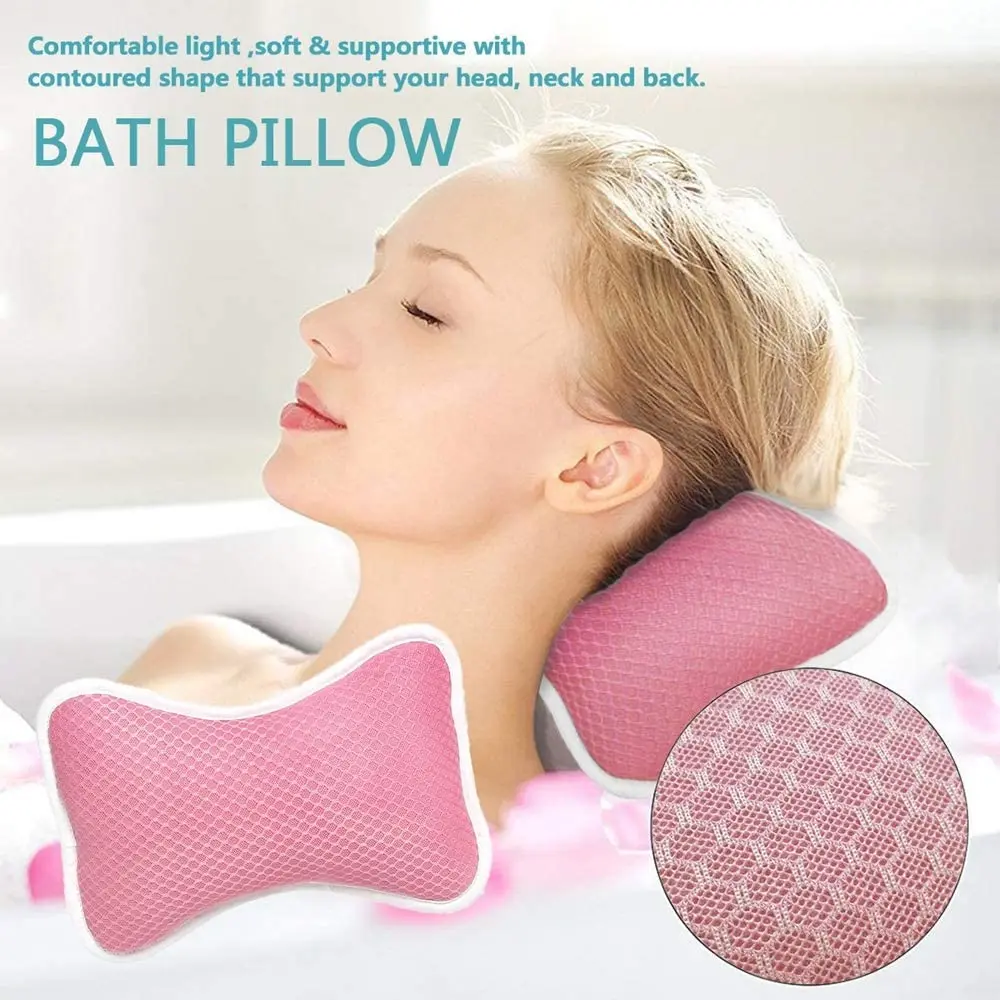 Small Spa Cushion Bathroom Neck Pillow Ergonomic Desgin Comfortable Breathable Bath Tub 3D Air Mesh Pillow