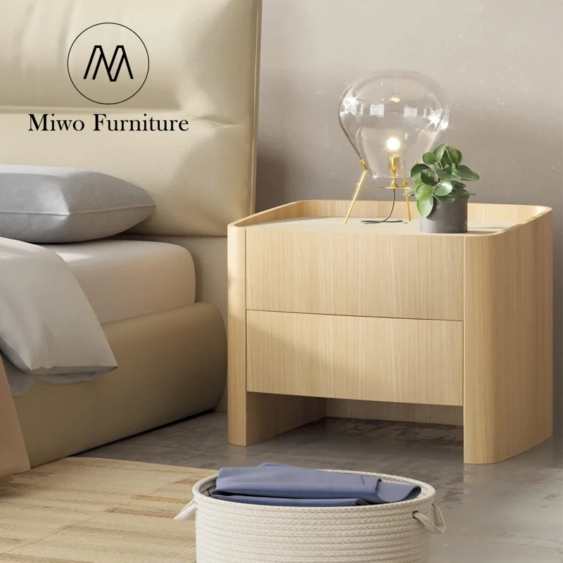 hotel white nightstand Bedroom Modern Luxury bedside cabinet With 2 Drawer chest storage bedroom bedside table Italian furniture