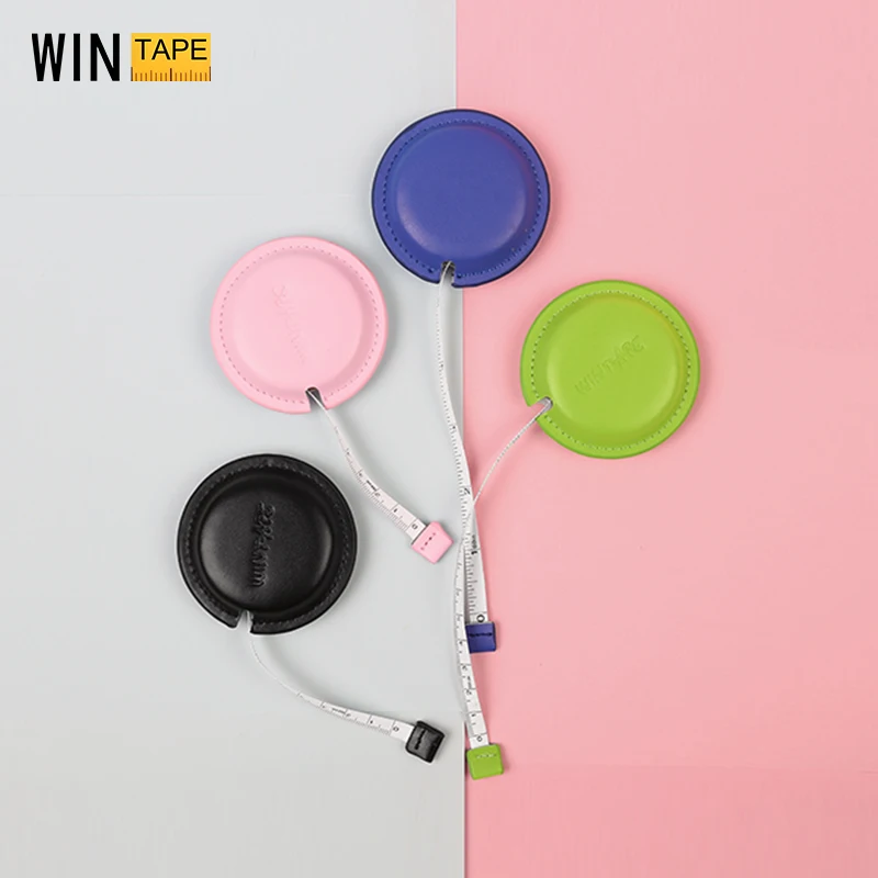 Wholesale Mini Fashion Portable Promotional Gift PU Leather Tape Measure Body Customized Profesional Sewing Fabric Tape Measure