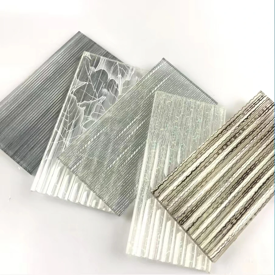 4mm 5mm 6mm 8mm 10mm 12mm Clear glass laminated patterned ribbed glass 44.1 55.1 66.1 tempered