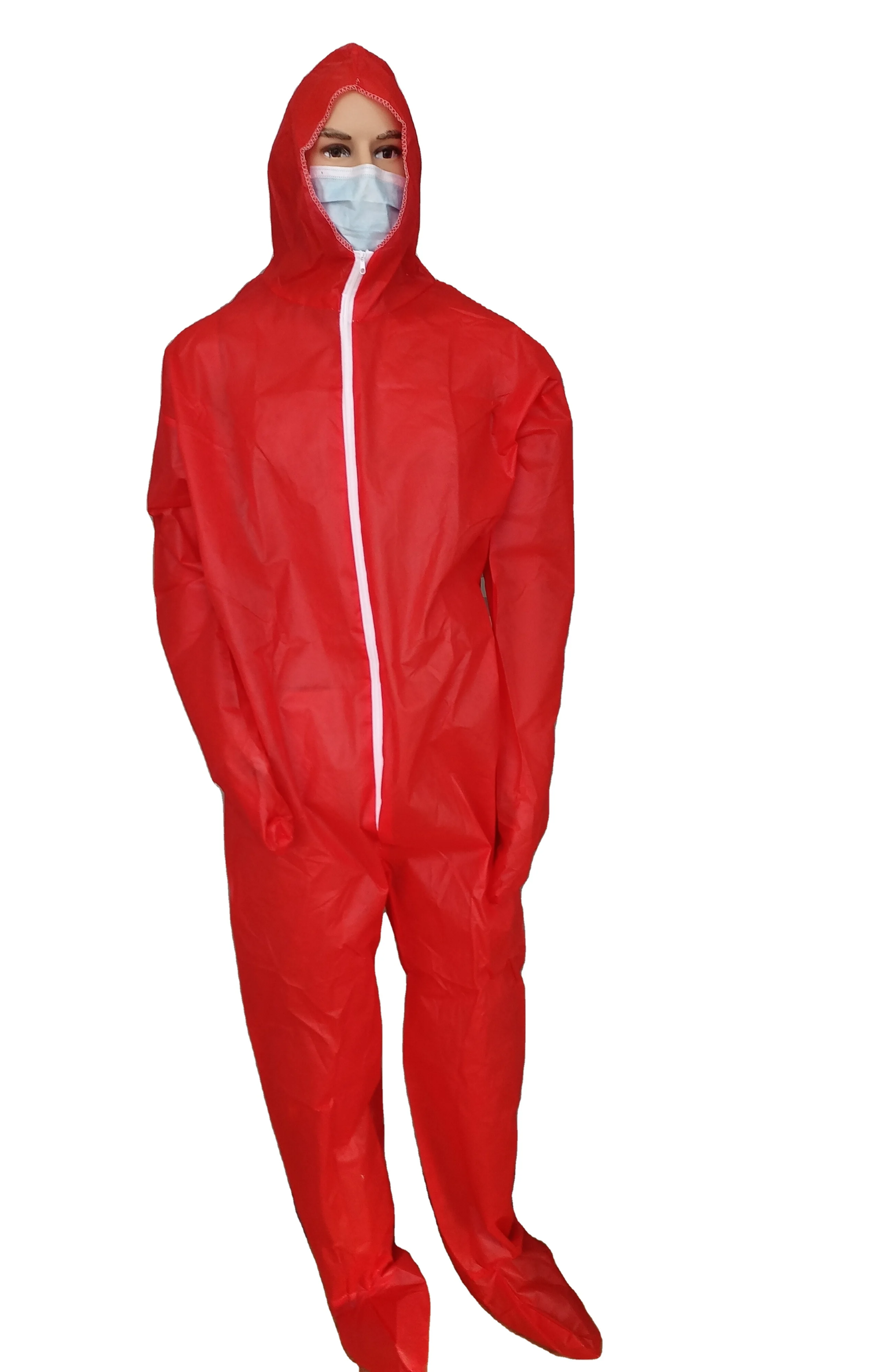 Biohazard Chemical Protection Hazmat Suits Sealed Tape Disposable Coverall PPE Suit Full Body protection suit