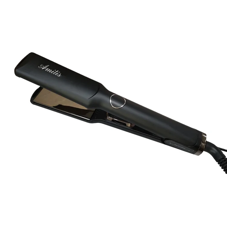 trending products 2021 new arrivals  wholesale LCD wide plate ion flat iron hair straightener flat clip