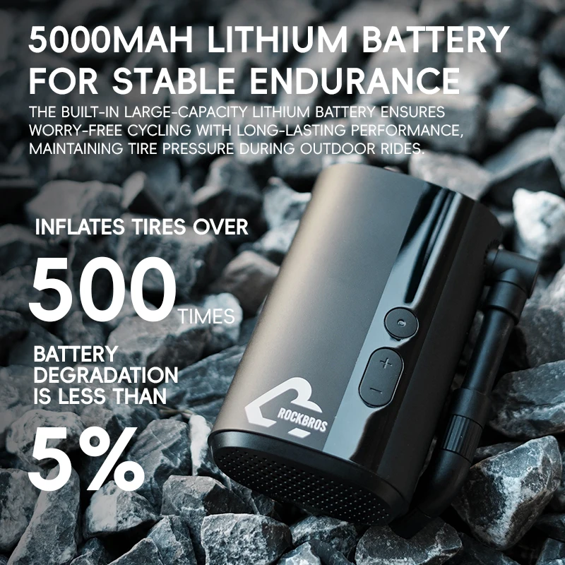 ROCKBROS Automatic Mini Portable Electric Tyre Pump Digital 150psi  portable mini inflator Powerbank for Motorcycle bicycle