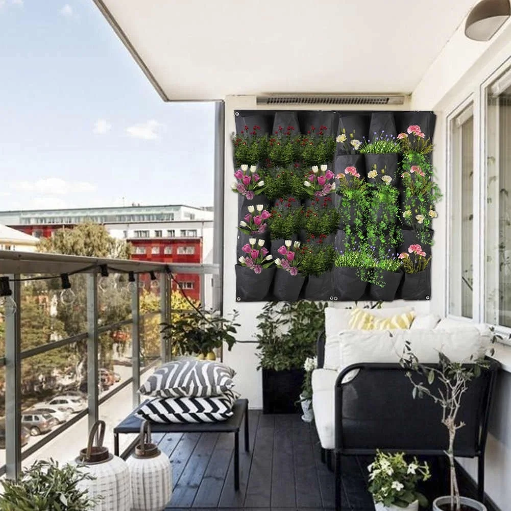 49 pockets vertical garden ecofriendly felt 64 pockets vertical hanging garden 72 pockets flower decorating vertical wall garden