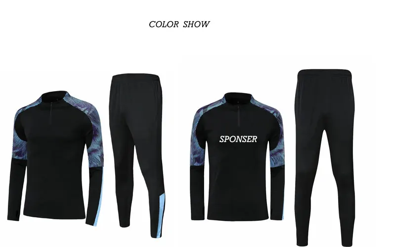 1/4 Zip tracksuits soccer tracksuit training men jersey uniform wear long sleeve custom training wear half zipper suit