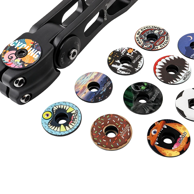 MUQZI 25 Style Bike Top Cap Aluminum Alloy MTB Road Bike Headset Cap Cover 28.6mm Fork Stem Caps