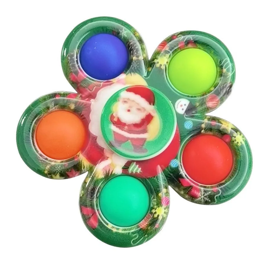 Push Pop Up Fidget Spinner Tie Dye Simple Dimple Fidget Toys Push Bubble Fidget Popper Spinners Sensory Toy Stress Relieve