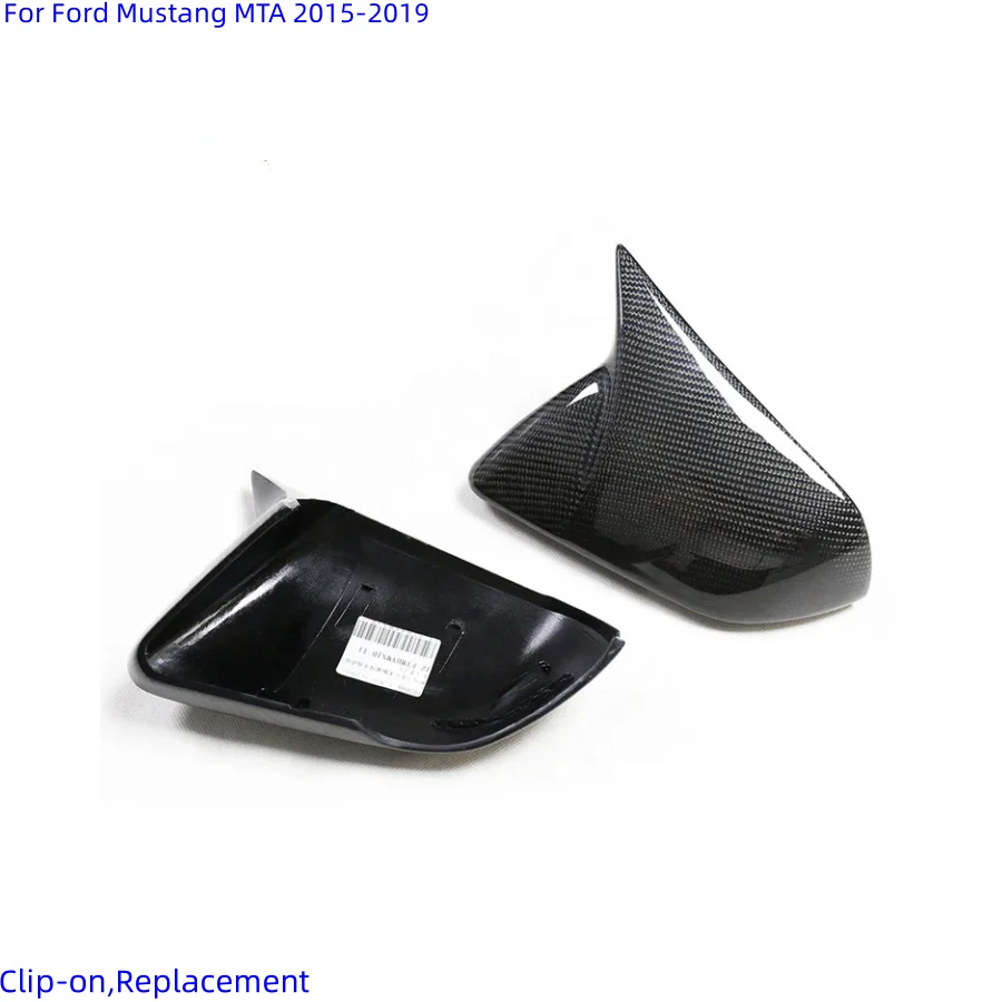 HGD M Style Mirror Cap for Ford Mustang 2015+ Replacing Mirror Cover Clip-on Carbon with Light