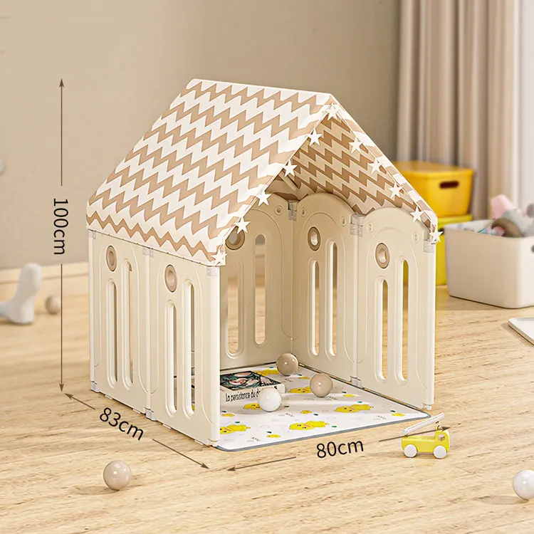 Child Playpens Safety Baby Fence Crawling Mat Plastic Cartoon Unisex Plastic Play Pen for Toddlers Indoor and Outdoor 2 Pcs EN71