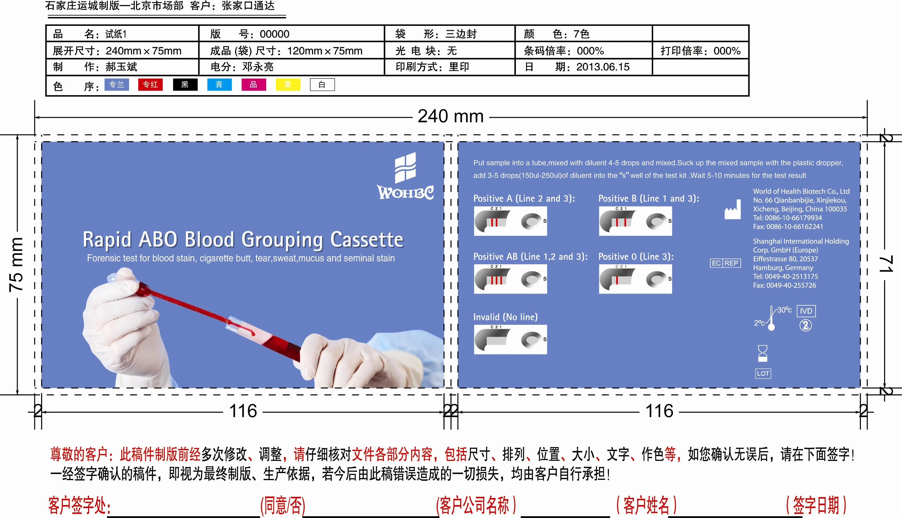 
ABO Old Blood Grouping saliva test Cassette 