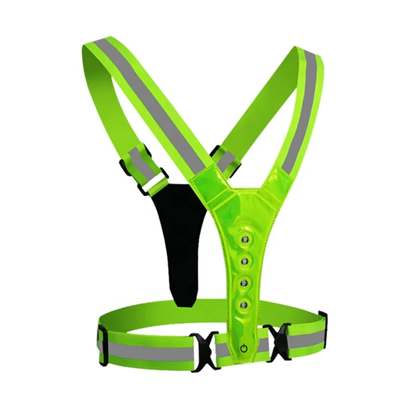 Дышащий Регулируемый светоотражающий жилет высокой видимости со светодиодной подсветкой, эластичный ремень для бега и спорта