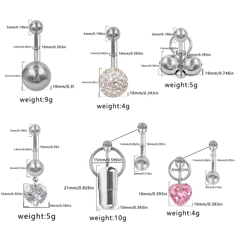 Getta jewelry 316L stainless steel Genitals piercing pictures stone Door Knocker VCH Piercing Barbell
