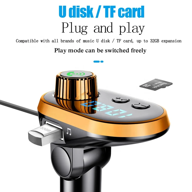 Автомобильное зарядное устройство для телефона usb mp3 музыкальный плеер fm передатчик BT