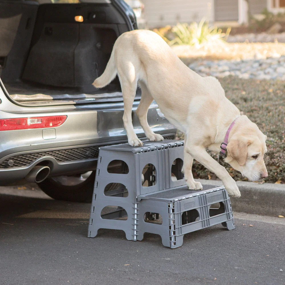Folding 2-step non-slip pet staircase dog outdoor folding stool step