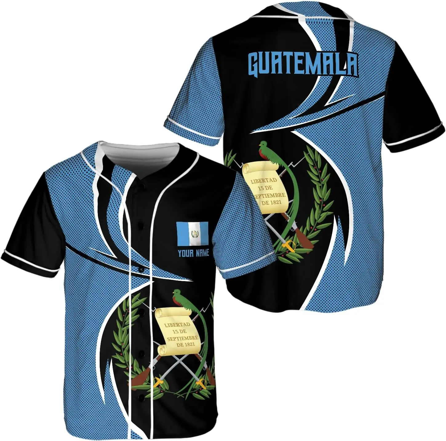 Print On Demand Guatemala Jersey Customized Baseball Uniform Jerseys Guatemalan Flag Logo Printing Shirts Products