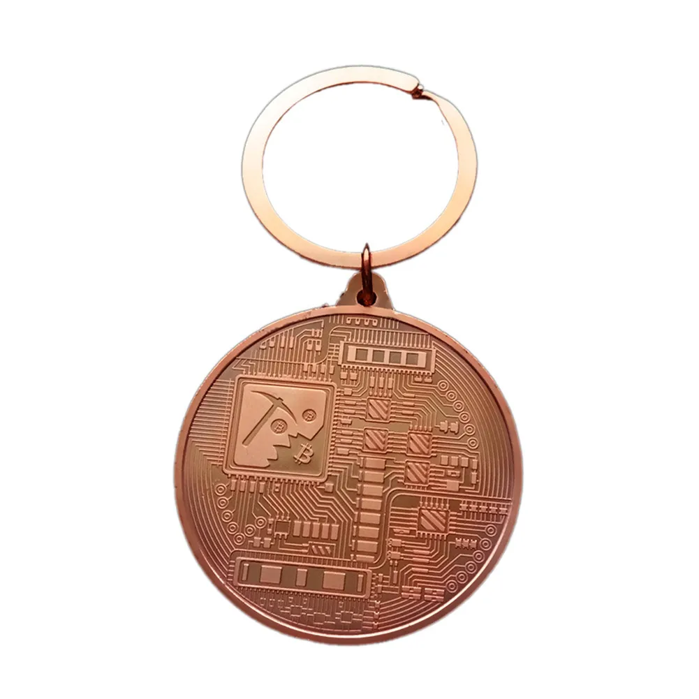 Custom Company Logo Metal Die Cast Round Coin Metal Keychain Maker keyholder