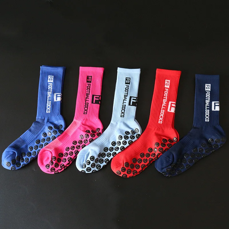 KANGYI Breathable Athletic Soccer Grip Sock Non Slip Anti-slip Football Mid Calf Calze Sports Socks