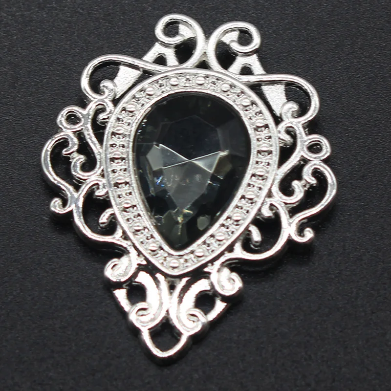 Lan Guang Wholesale Sliver Flatback Alloy Plating Crystal Rhinestone applique Accessories For Women Bridal Dress