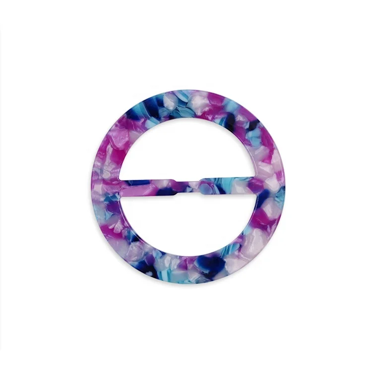 Garment accessories colored plastic round green ring buckle resin acetate acrylic tortoiseshell buckle for clothing shoes coat
