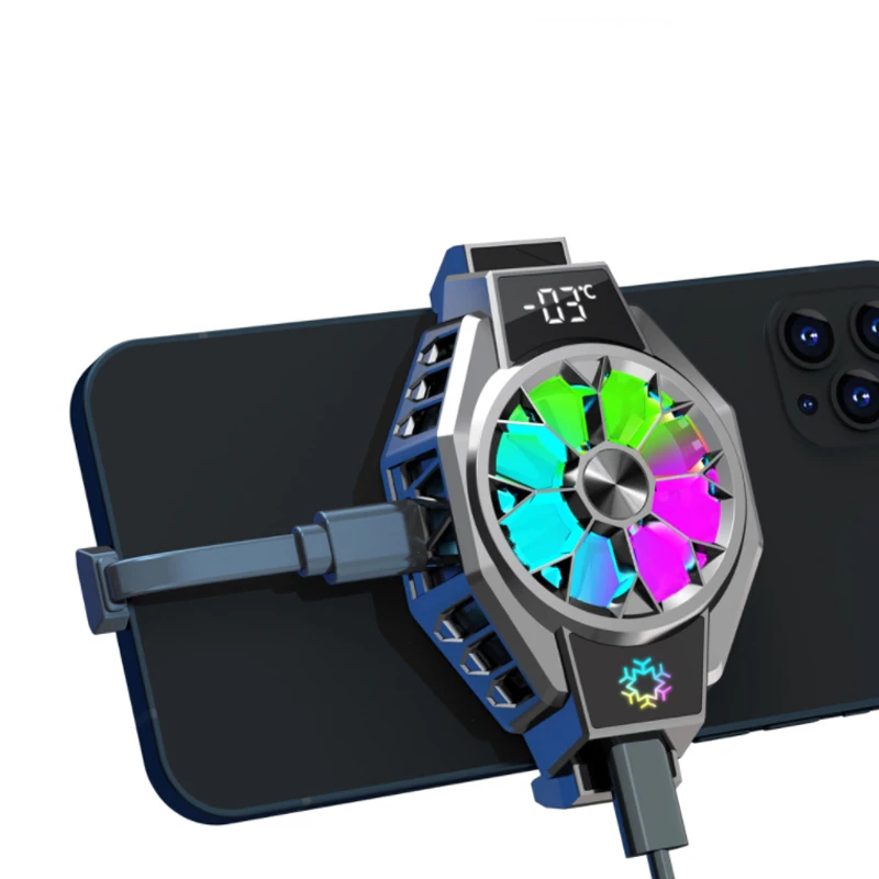 Portable Heat Sink High-Speed Silence Cell Phone Radiator With Cooling Fan Semiconductor Mobile Phone Cooler Support Smartphones