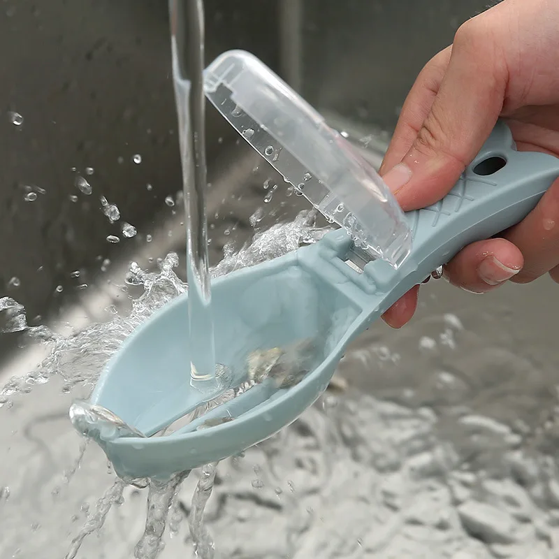 Simple Fish Scale Scraper Three in One Kitchen Tool Manual Descaling Plastic Fish Shaped Scraper With Lid