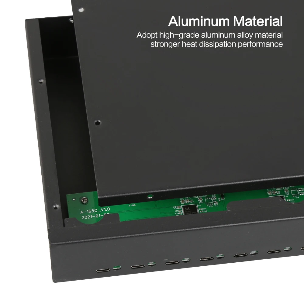Industrial grade sipolar A-165C 16-Port Hub type-c Multiport for tablet charging cart  industrial powered hubs