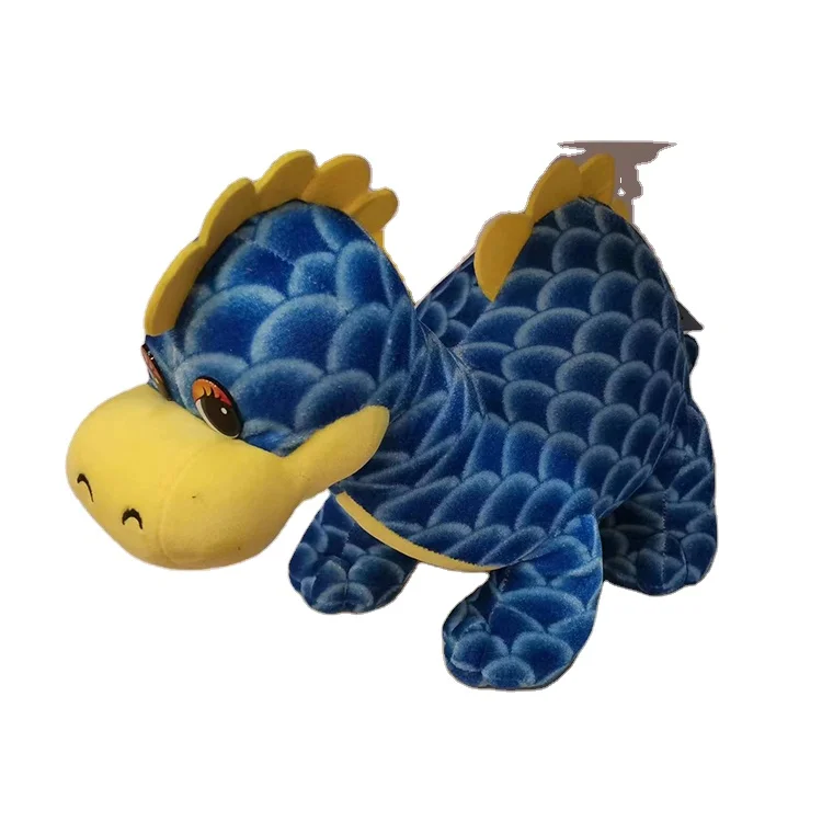 Beat Price Custom Stuffed Animal Toy Cartoon Plush Blue Chinese Dragon with Dragon Scale Patterned for Children