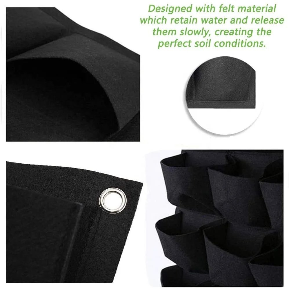 Felt hanging planter bags 49 pockets hanging vertical wall planter planting grow bags for indoor and outdoor