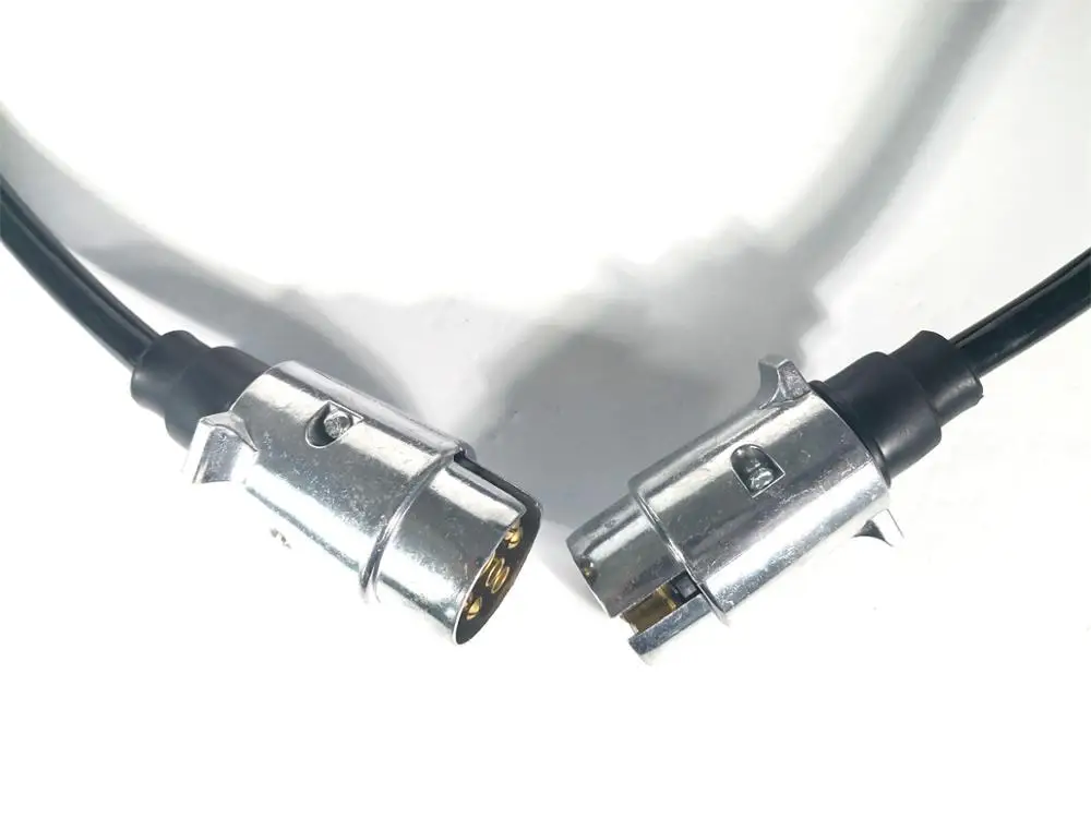 Спиральная катушка 7 Pin разъемы соединитель прицеп кабель с металлическим штекером