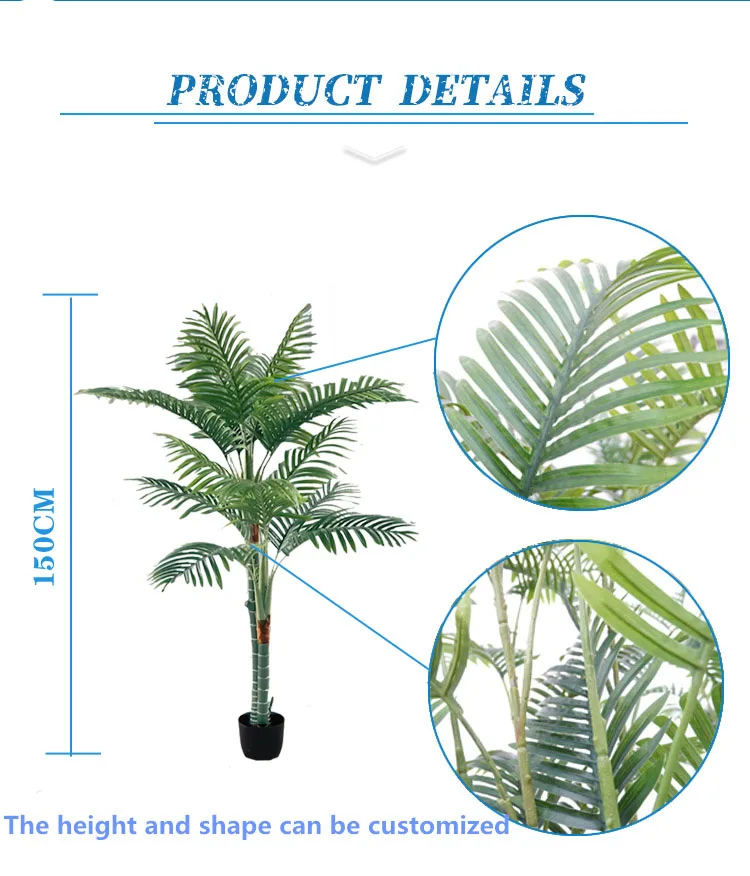 Wholesale Outdoor Decoration Plastic Palm Tree Plants