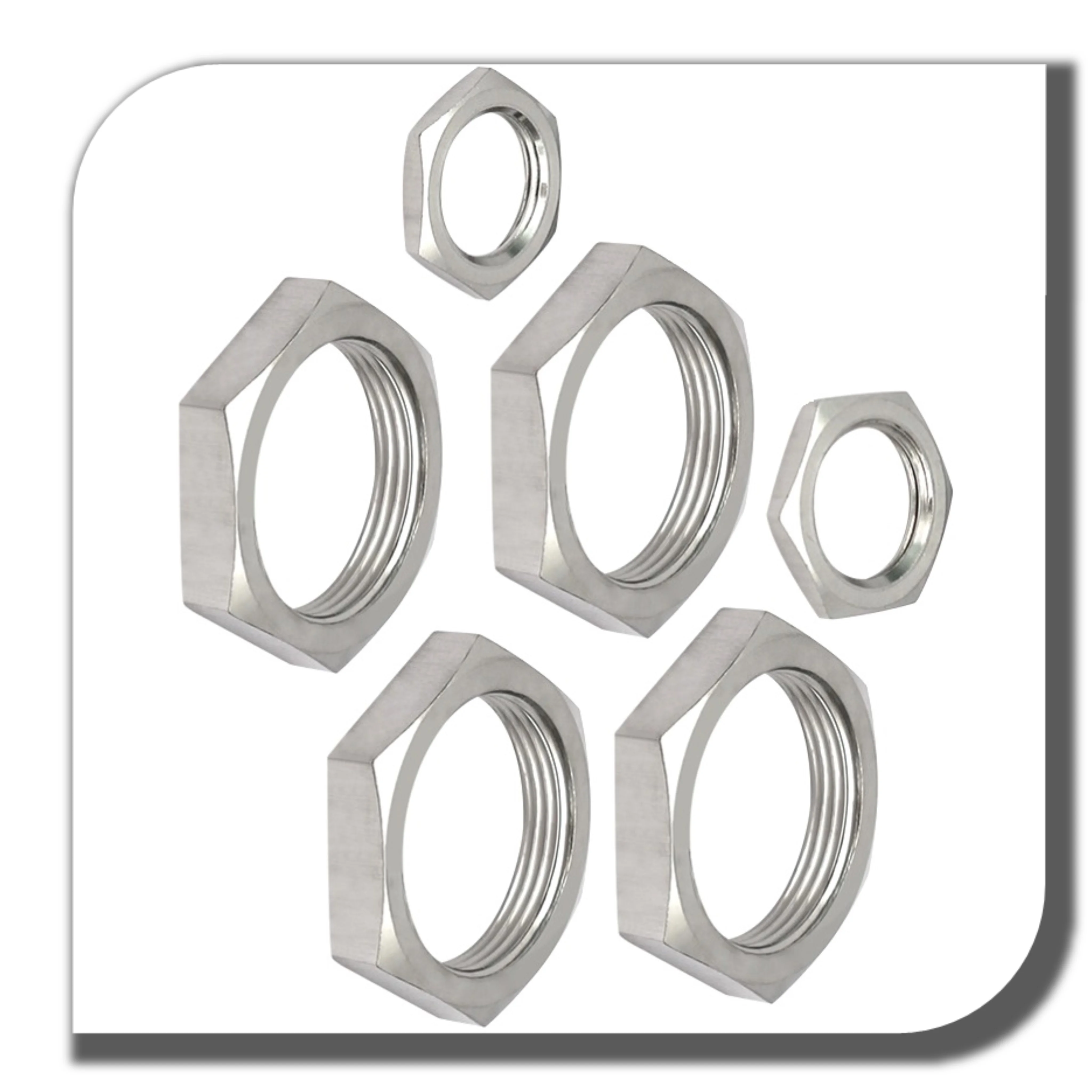 Stainless steel 304 hex nut Manufacturer Custom OEM brass Hex Thin Lock Nuts