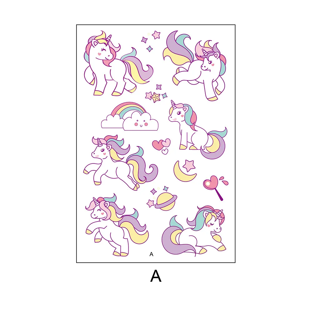 Kids Toy Unicorn Cartoon Animal Scratch Sticker Transfer  Educational Toy Transfer Stickers Custom Logo  3d Sticker