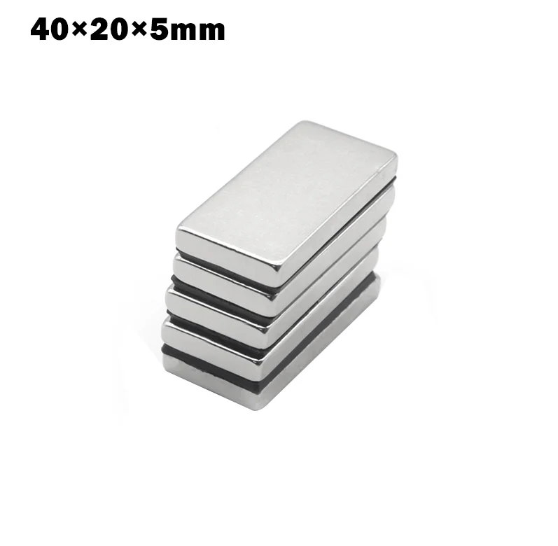 N35 N52 Strong 40*20*5mm Block NdFeB Permanent Neodymium Monopole Magnet for Sale