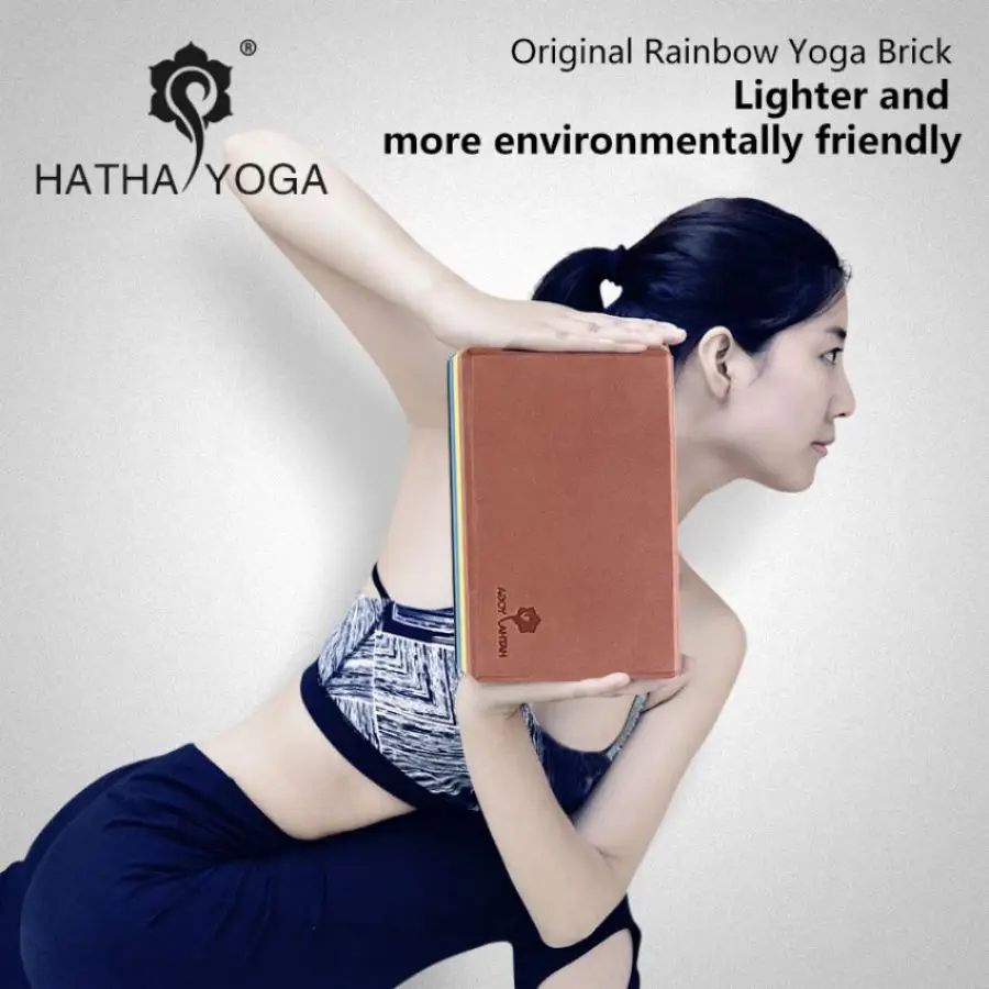 
Hot Sale Rainbow Color High Density Yoga Aid Eva Yoga Block Fitness 